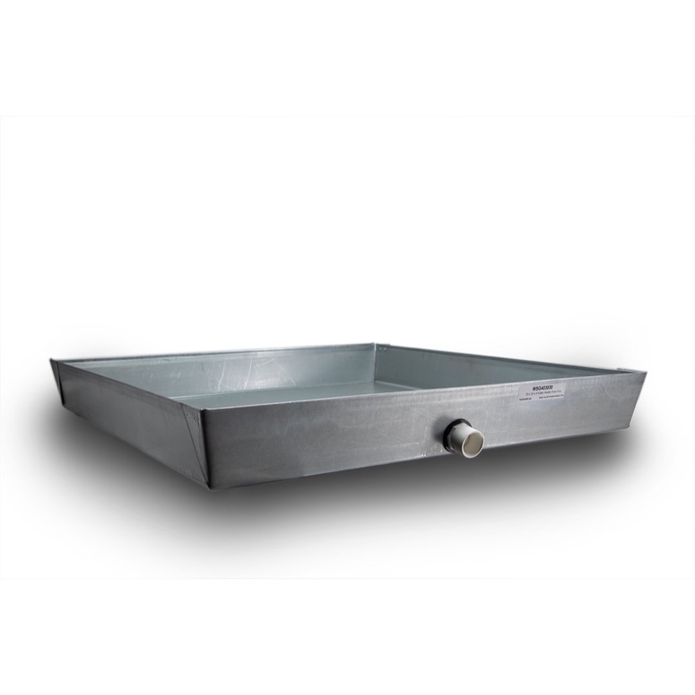 30 inch x 30 inch Galvanized Water Heater Drip Pan, 4 inch Depth, Seamless